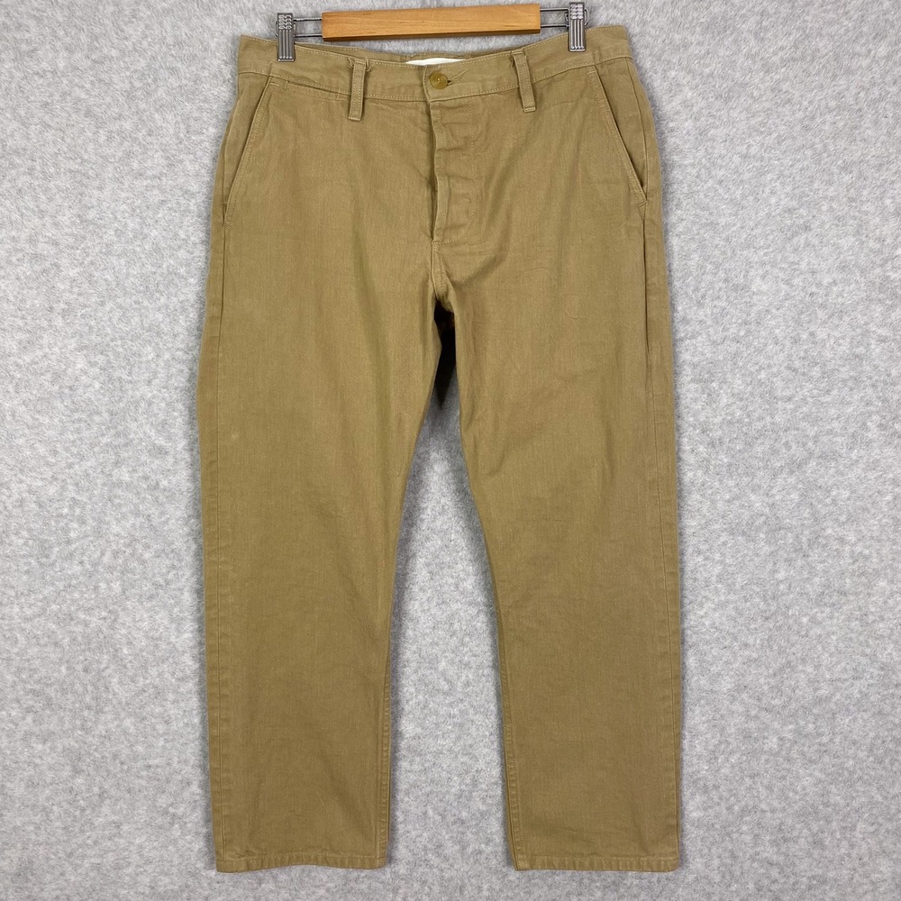 3sixteen Pants Mens 33x25.5 Tan Chino Button Fly